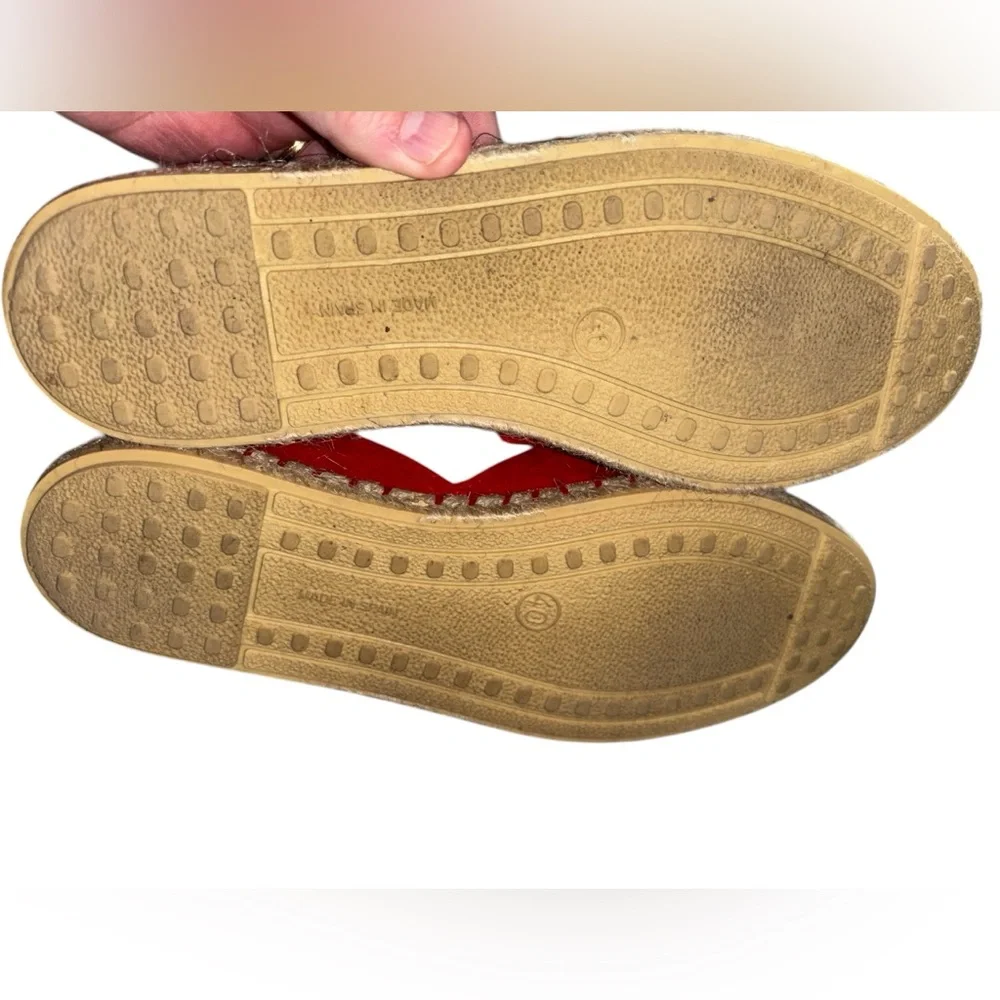 Verbenas Espadrilles Carmen Serraje Fuego Suede Flats Size 9 Red Size EU 40